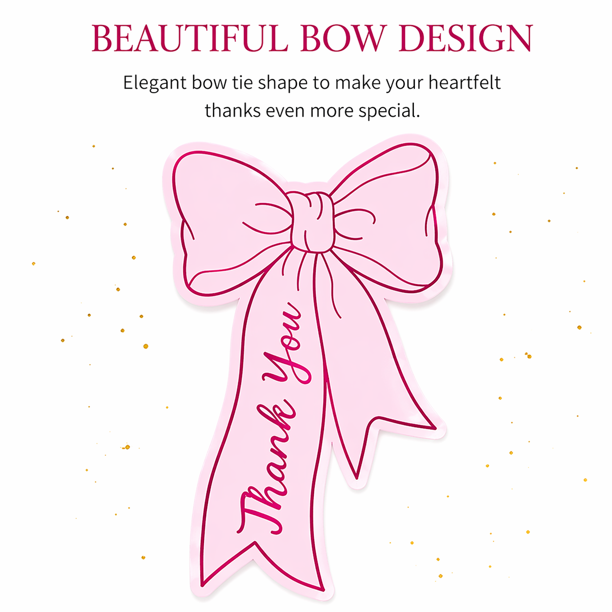 Pink Bow Tie Thank You Cards – 100 Pack Premium Appreciation Tags