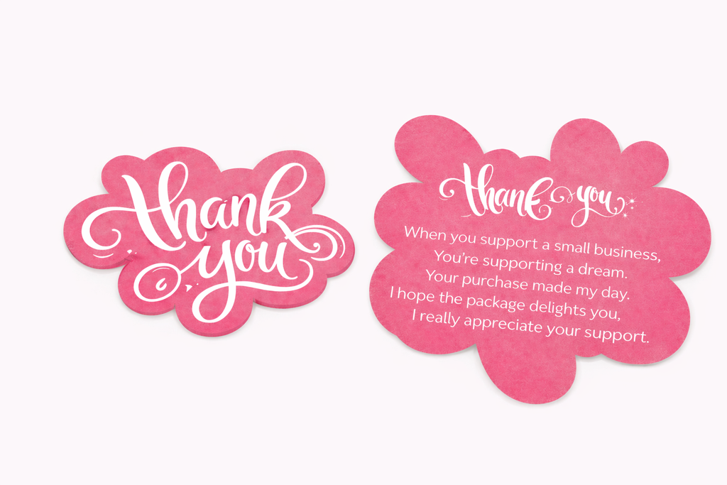 Pink Thank You Cards -100 Pack  With Pre Written Message