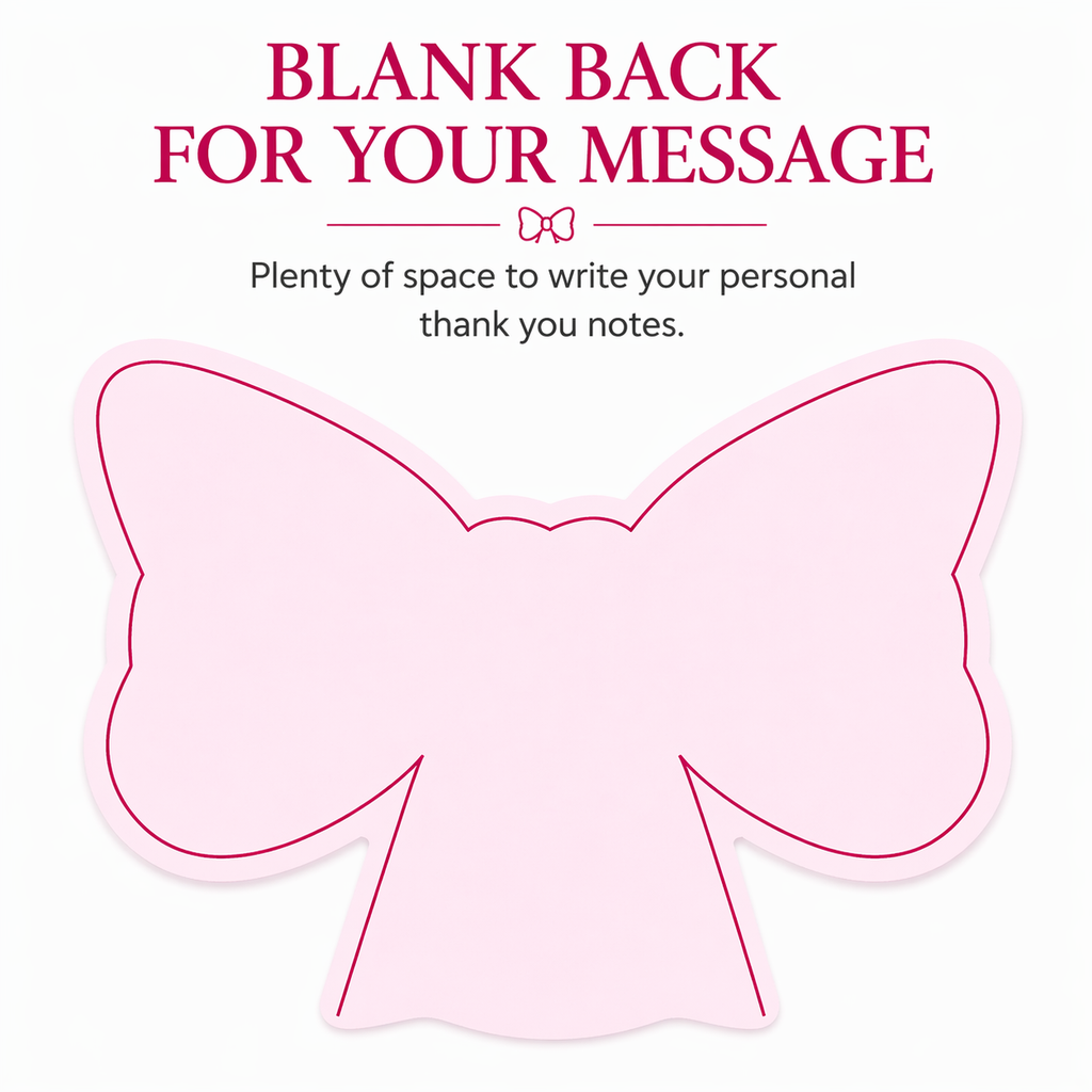 Pink Bow Tie Thank You Cards – 100 Pack Premium Appreciation Tags