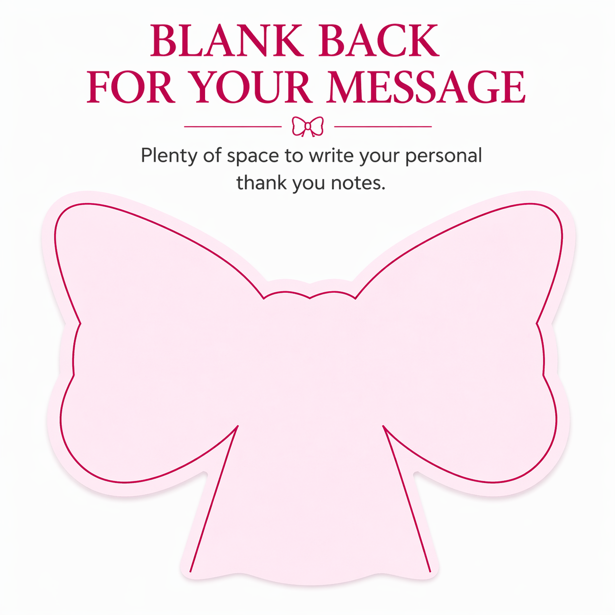 Pink Bow Tie Thank You Cards – 100 Pack Premium Appreciation Tags