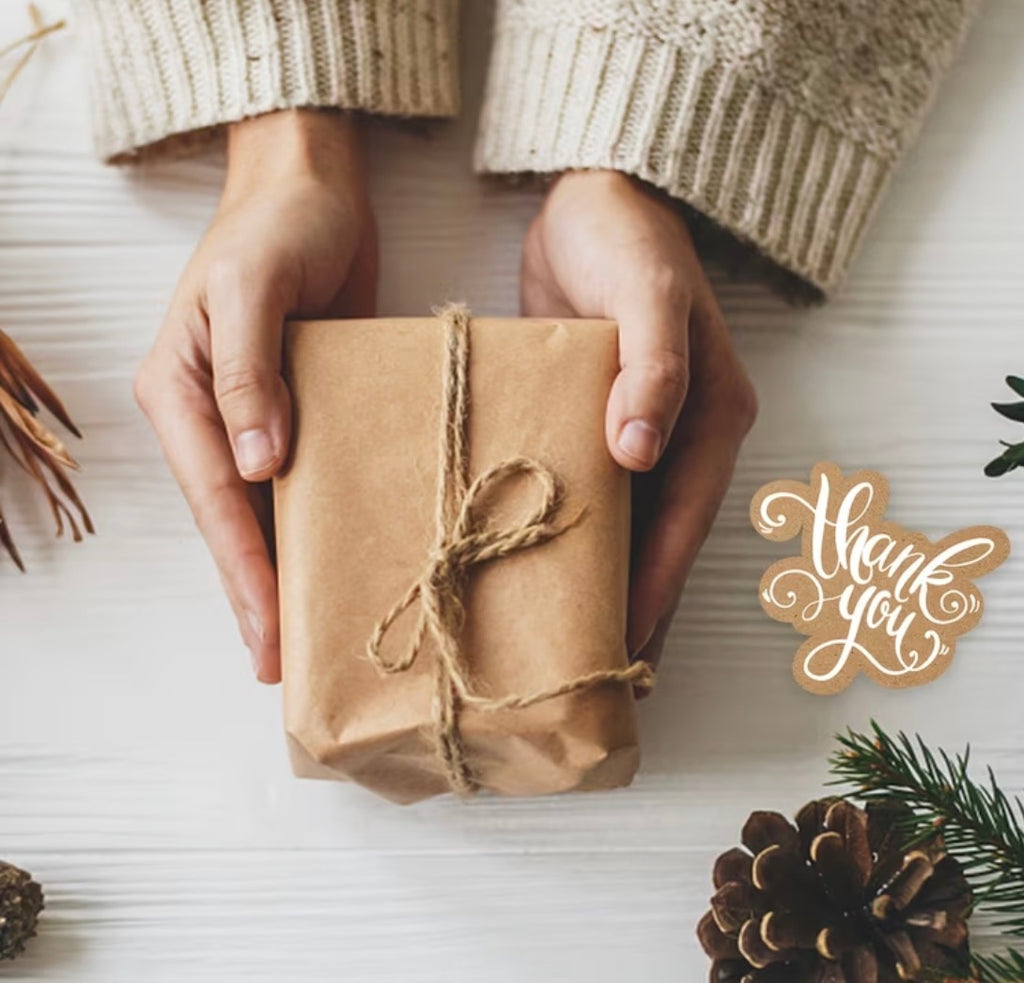 Kraft Brown Thank You Cards - 100 Pack With Pre Written Message