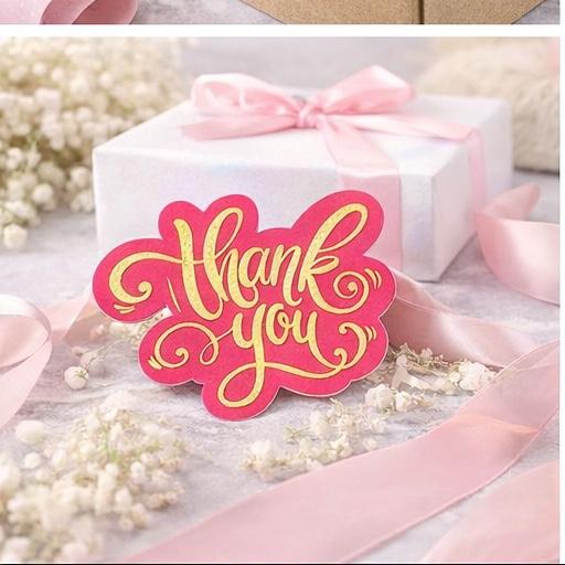 Pink Thank You Cards -100 Pack  With Pre Written Message