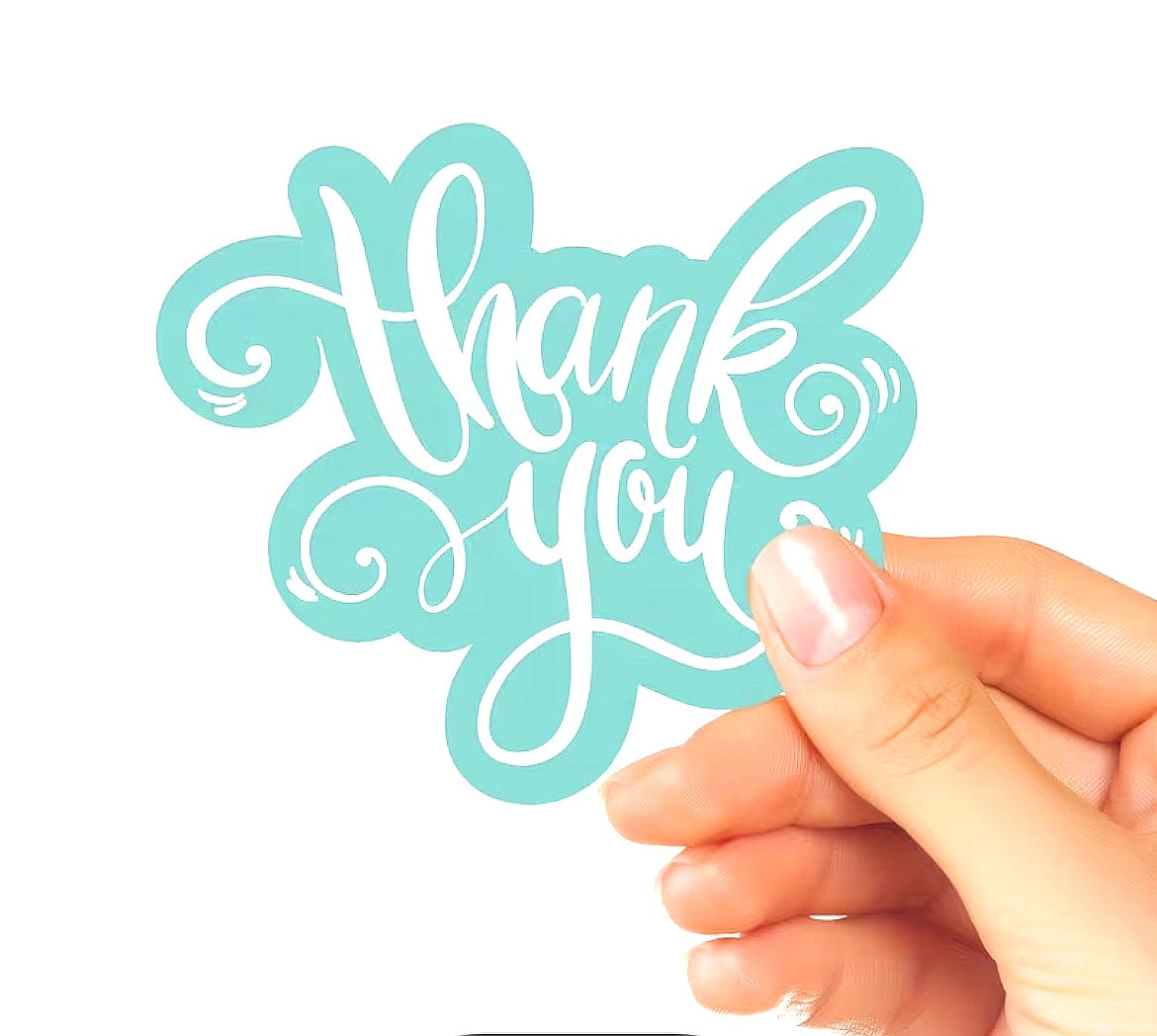 Turquois Thank You Cards -100 Pack With Pre Written Message