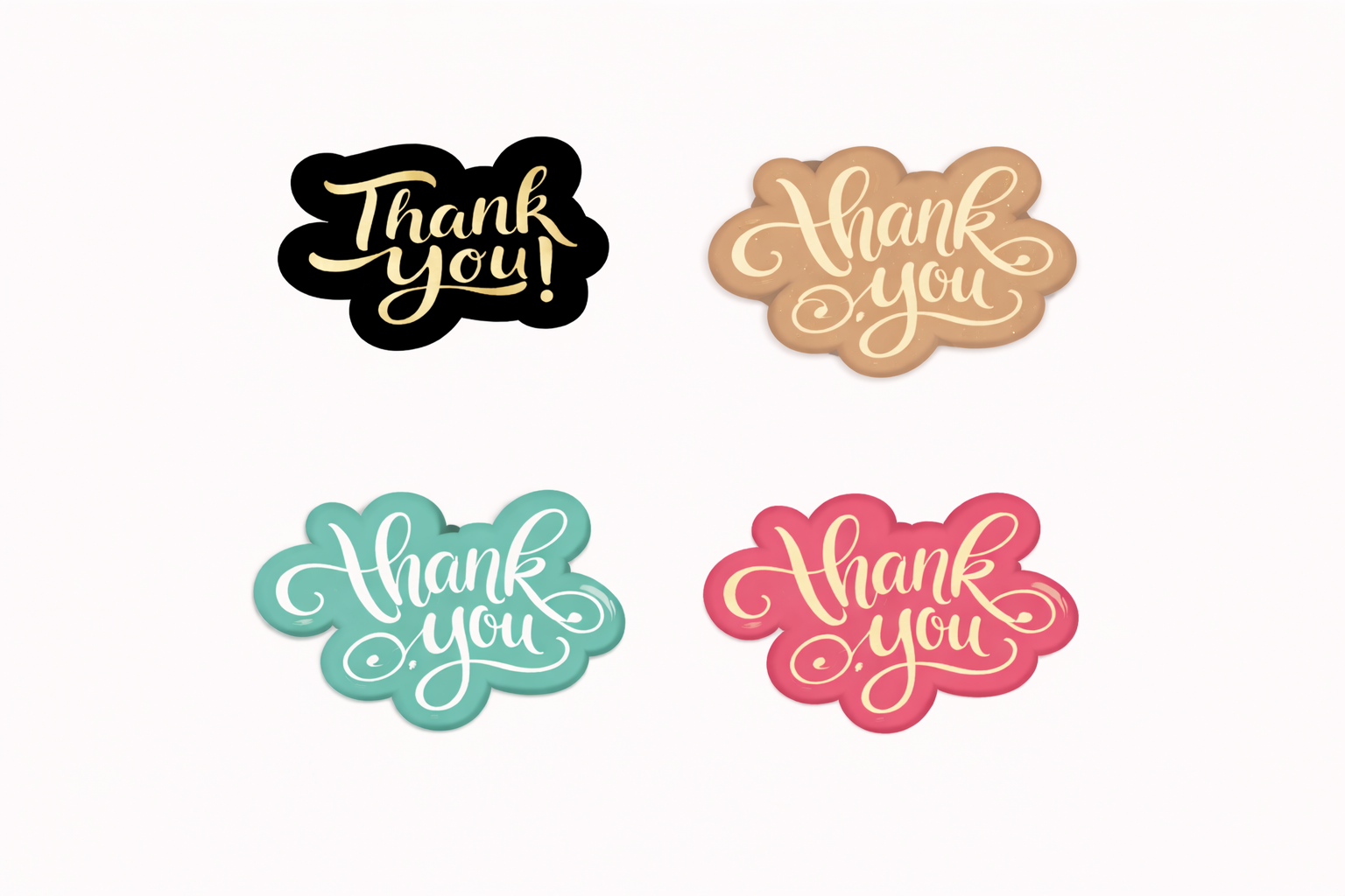 Turquois Thank You Cards -100 Pack With Pre Written Message