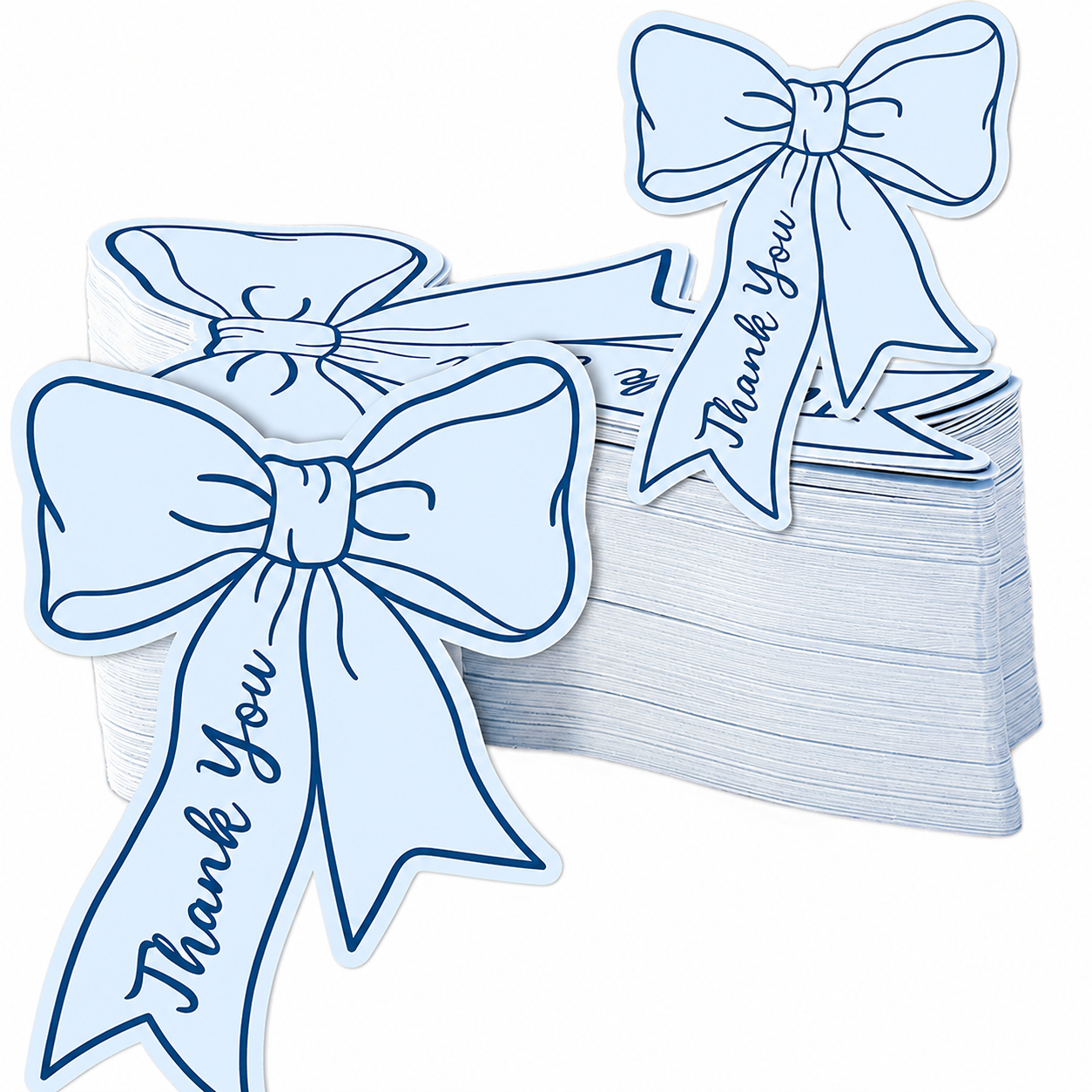 Blue Bow Tie Thank You Cards – 100 Pack Premium Appreciation Tags