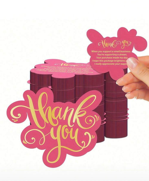 Pink Thank You Cards -100 Pack  With Pre Written Message