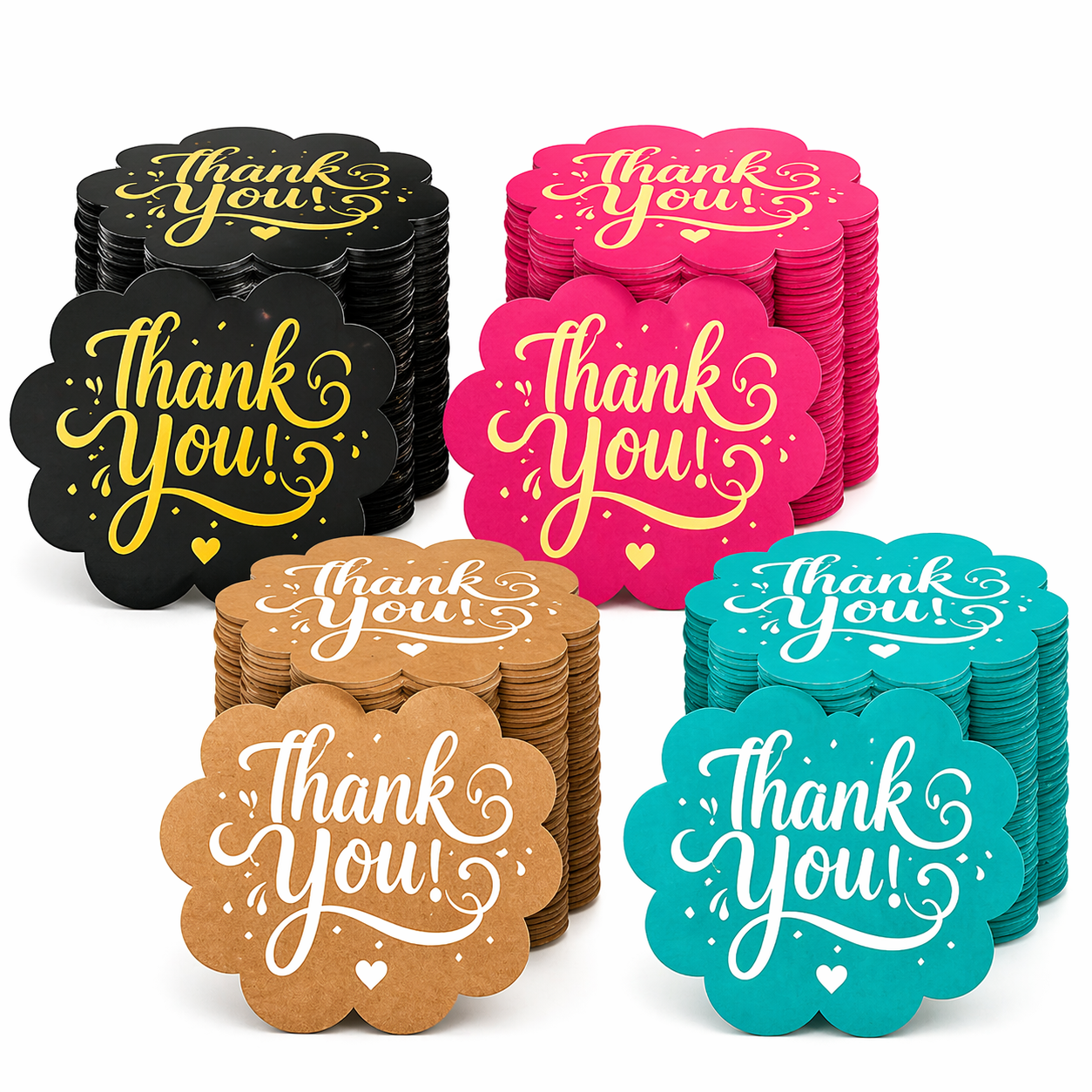 Pink Thank You Cards -100 Pack  With Pre Written Message