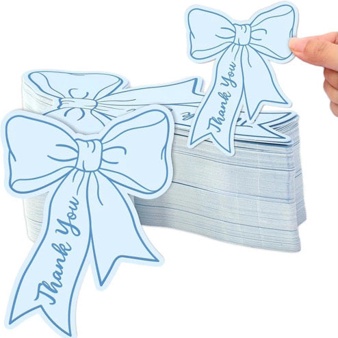 Blue Bow Tie Thank You Cards – 100 Pack Premium Appreciation Tags