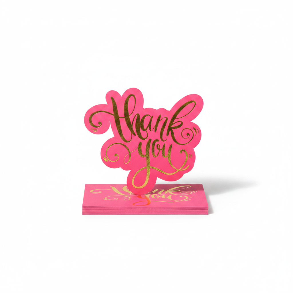 Pink Thank You Cards -100 Pack  With Pre Written Message
