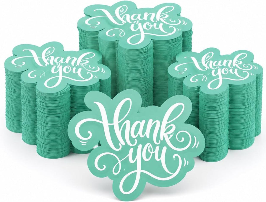 Turquoise Blank Back Thank You Cards – 100 Pack