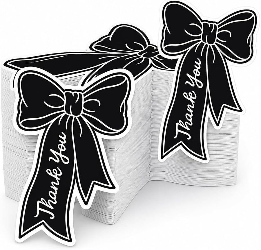 Black Bow Tie Thank You Cards – 100 Pack, Blank Back
