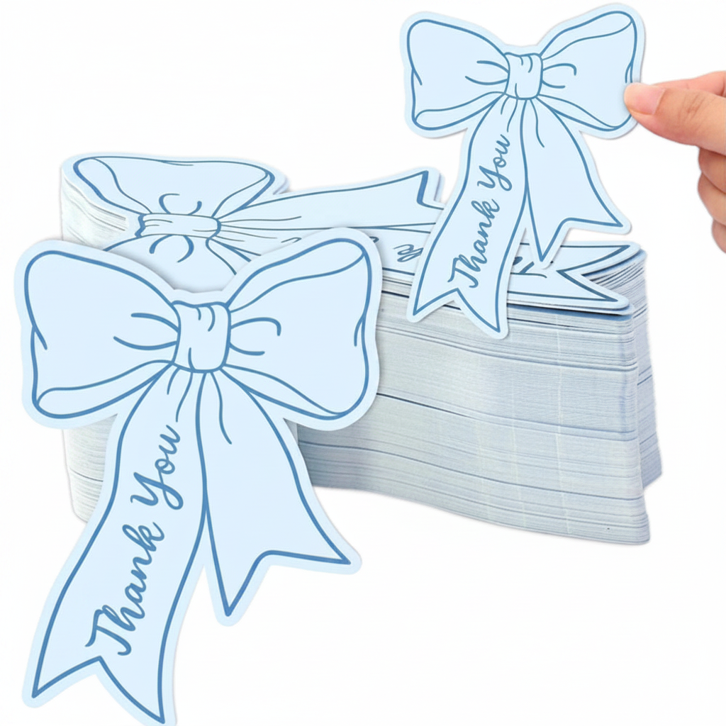 Blue Bow Thank You Cards - Product Shot