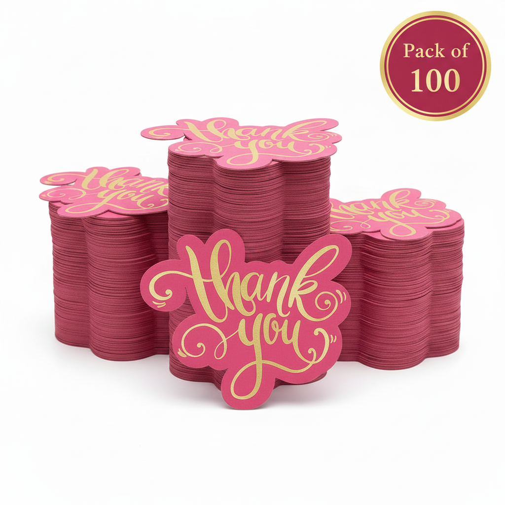 Pink Thank You Cards Pack of 100