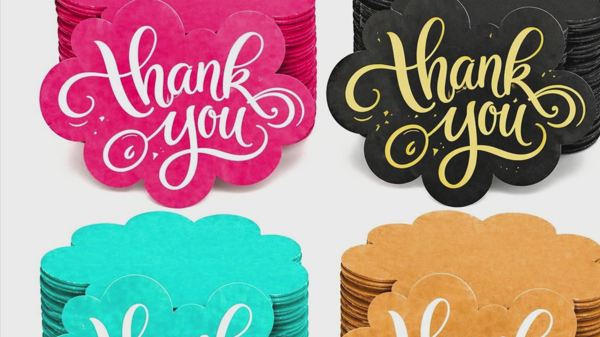 Pink Thank You Cards -100 Pack  With Pre Written Message