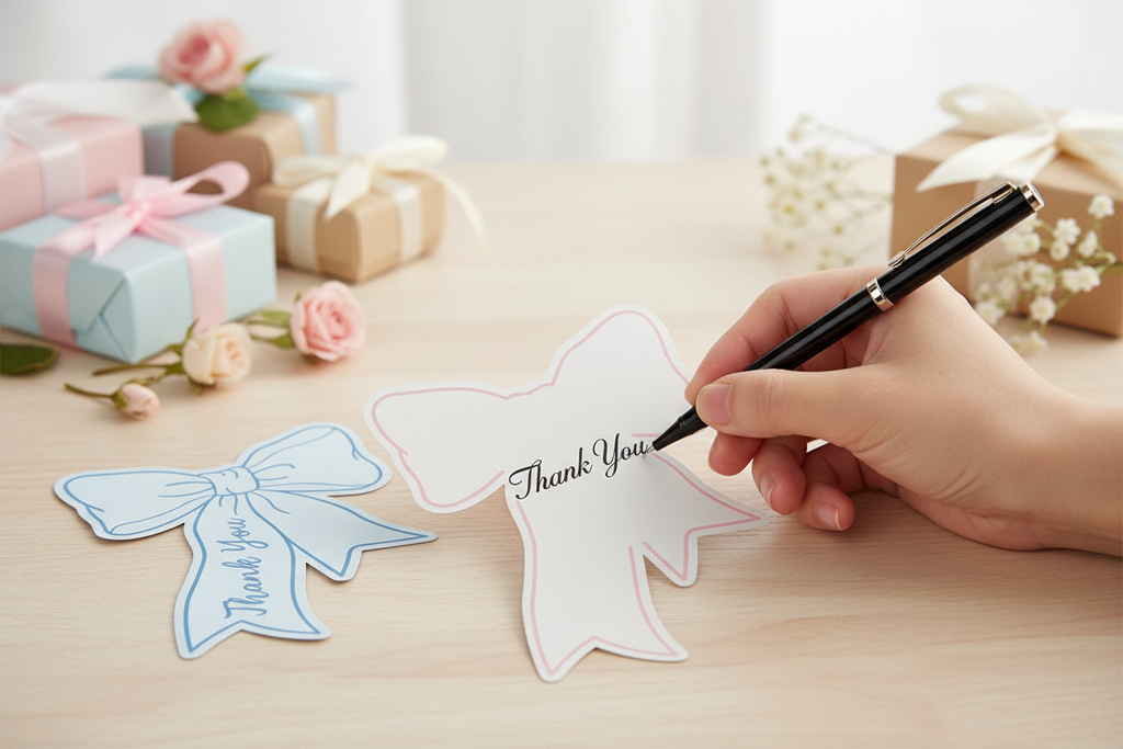 Writing on Blank White Back of Card