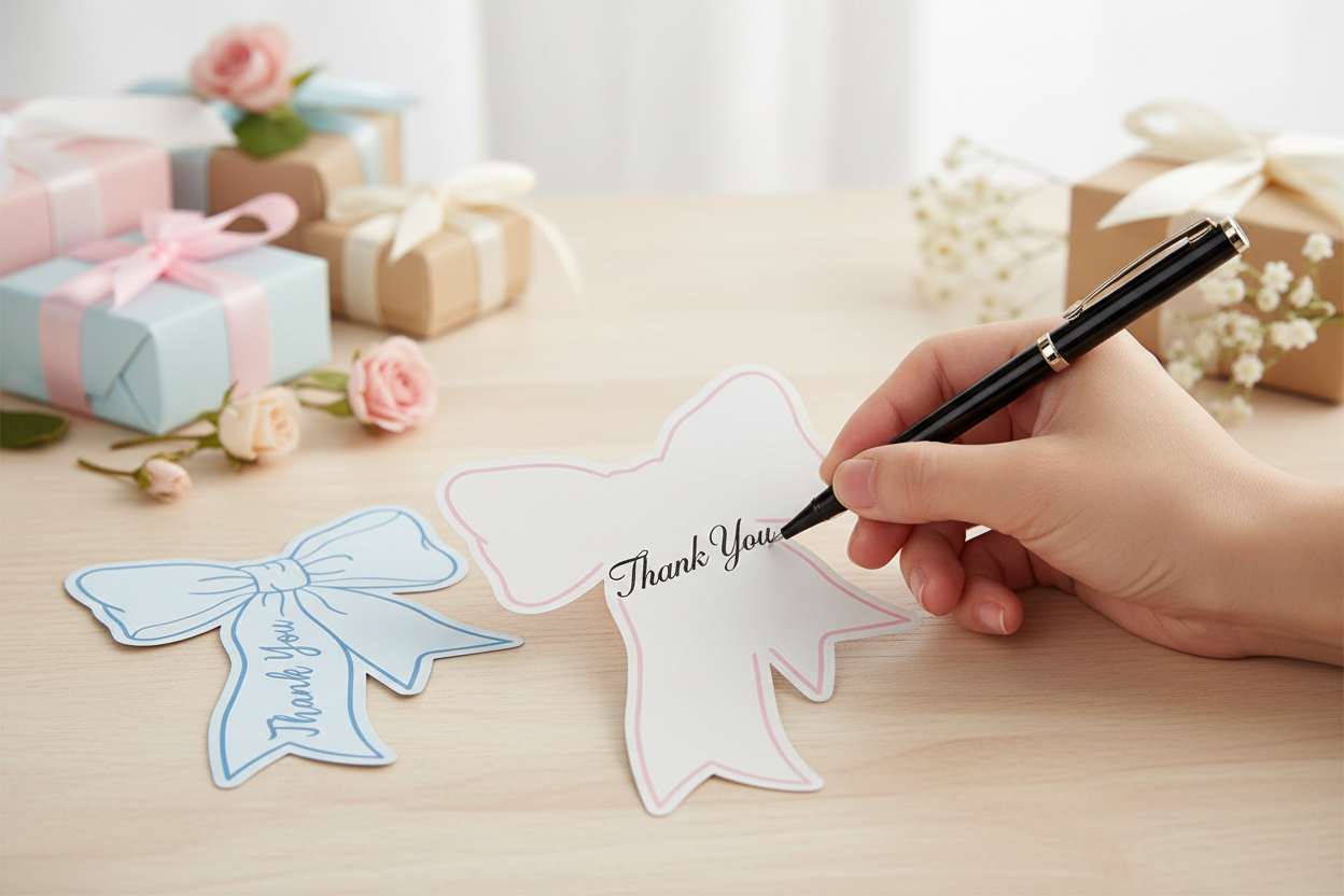Writing on Blank White Back of Card